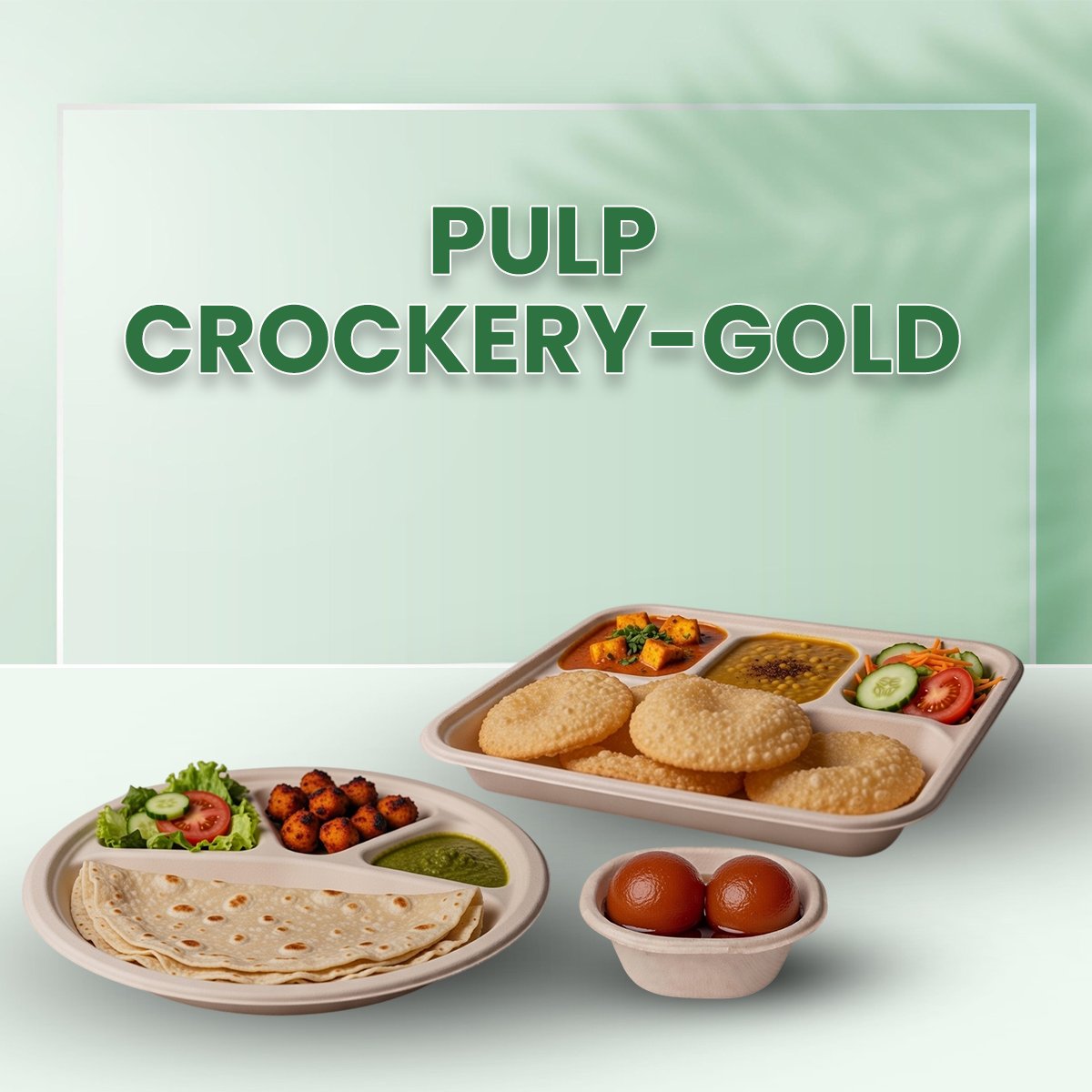 ECO GREENWARE PULP CROCKERY- GOLD